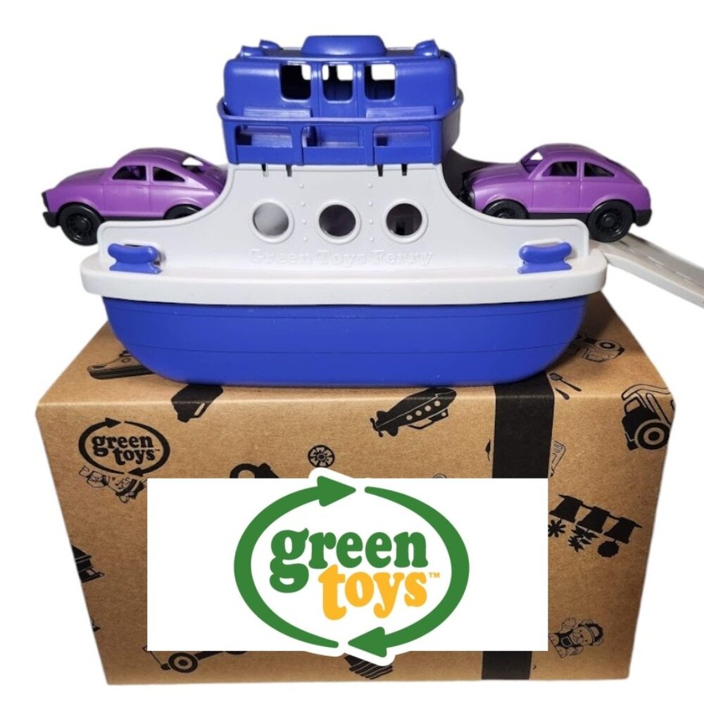 NEW Green Toys Ferry Boat Bath Tub Toys Water Toy with Cars Purple White Toy NEW